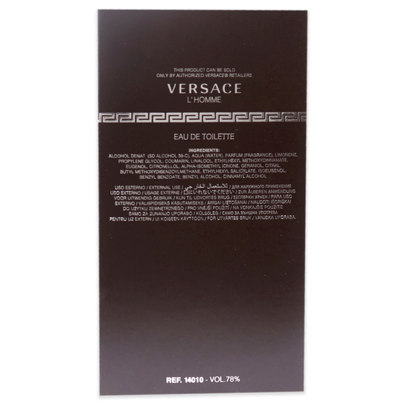 Versace LHomme by Versace for Men - 3.4 oz EDT Spray - Picture 6 of 6